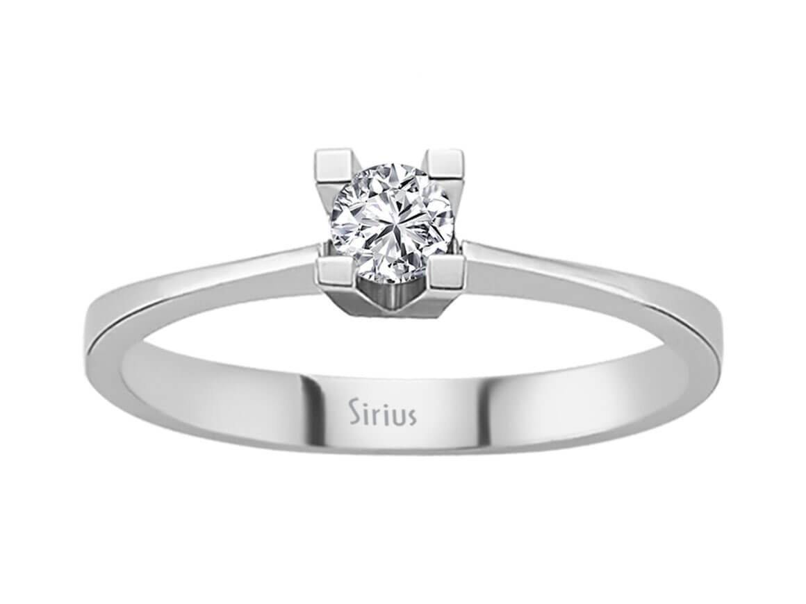 0,18 Karat Diamant Solitär Ring - handgefertigter Diamantschmuck aus Feingold | Sirius Diamant