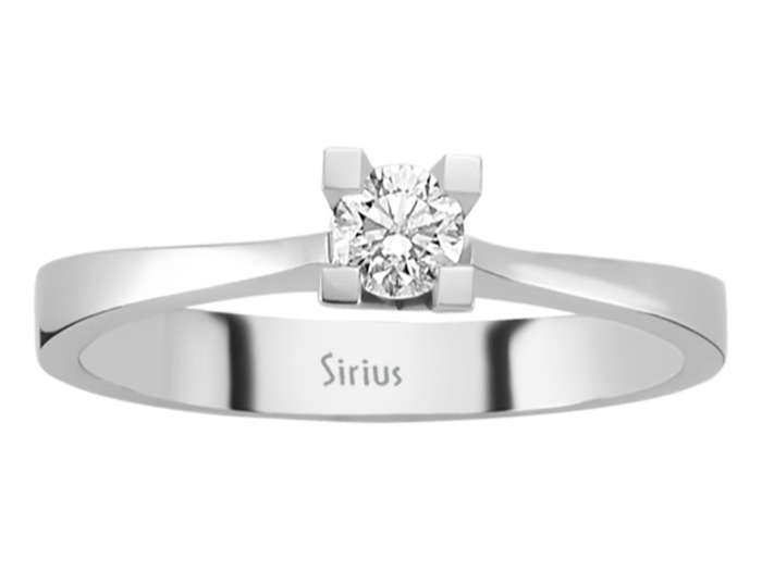 F Farbe 0,19 Karat Diamant Soltär Ring - handgefertigter Diamantschmuck aus Feingold | Sirius Diamant