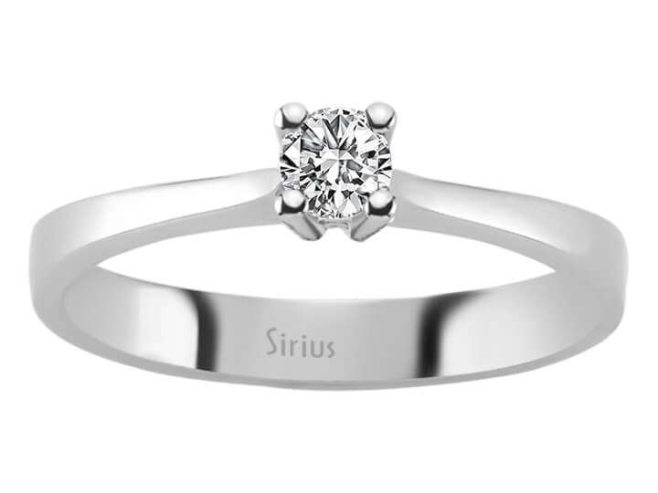 0.18 carat diamond solitaire ring in 18 K