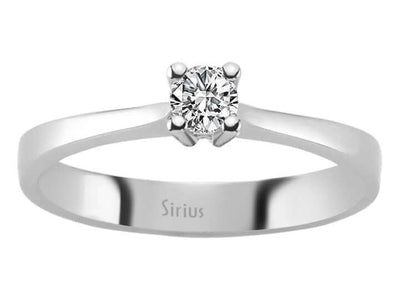 0.18 carat diamond solitaire ring in 18 K