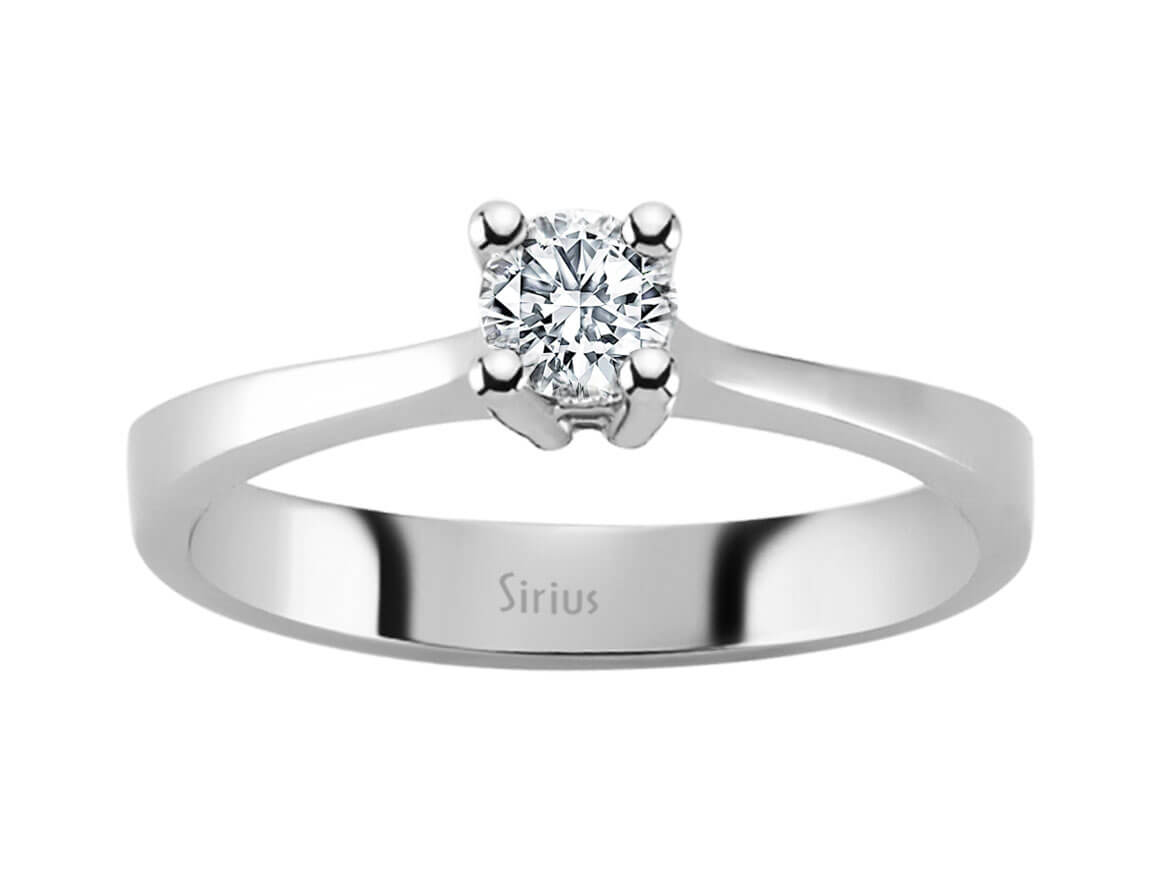 0,28 Karat Diamant Solitär Ring in 18 K - handgefertigter Diamantschmuck aus Feingold | Sirius Diamant