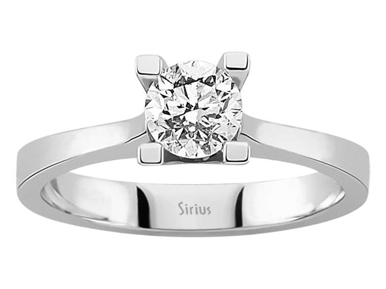 0,70 Karat Diamant Solitär Ring in 585er 14 K weißgold - handgefertigter Diamantschmuck aus Feingold | Sirius Diamant