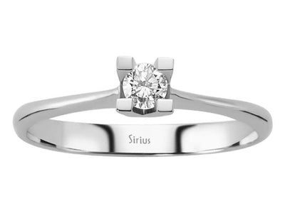 F Color 0.16 Carat Diamond Solitaire Ring