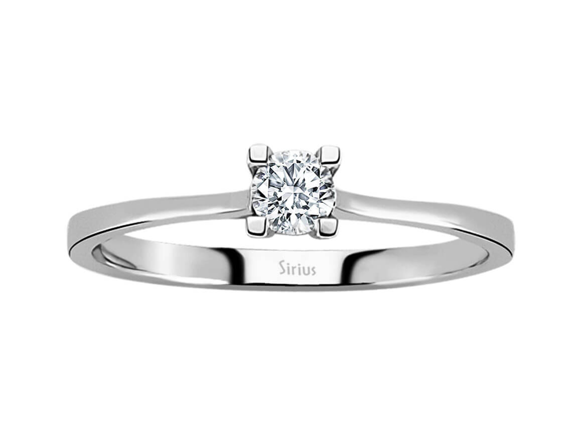 0,18 Karat Diamant Solitär Ring - handgefertigter Diamantschmuck aus Feingold | Sirius Diamant