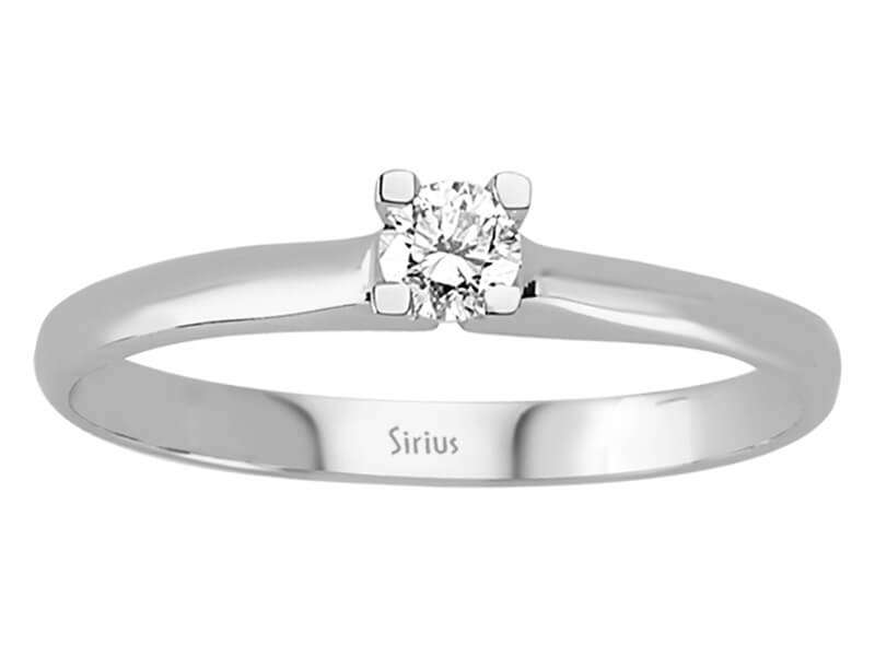 0,12 Carat Diamant Solitär Ring - handgefertigter Diamantschmuck aus Feingold | Sirius Diamant