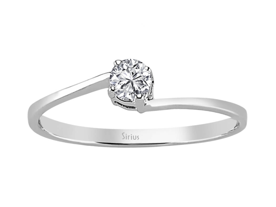 0,14 Karat Diamant Solitär Ring - handgefertigter Diamantschmuck aus Feingold | Sirius Diamant