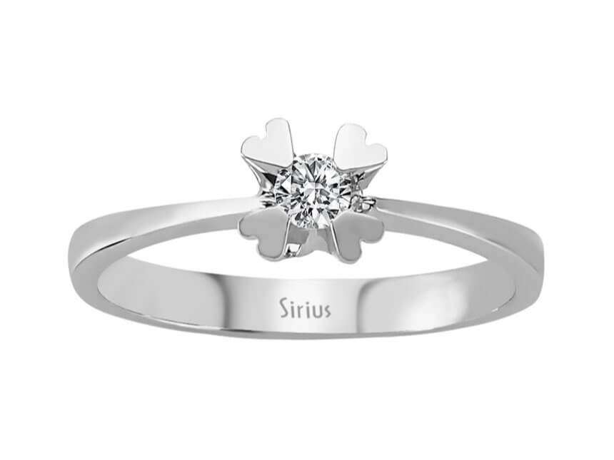 Bague solitaire en diamant de 0,12 carat en 18 carats