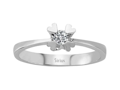 Bague solitaire en diamant de 0,12 carat en 18 carats