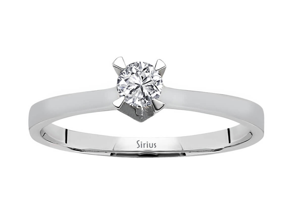0,13 Karat Diamant Solitaire Ring - handgefertigter Diamantschmuck aus Feingold | Sirius Diamant