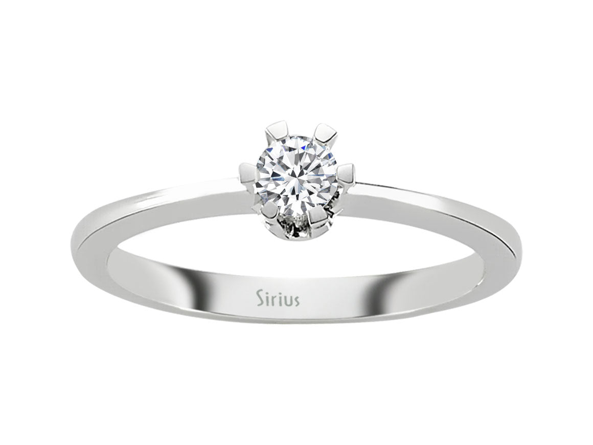 0,21 Carat Diamant Solitaire Ring in 18 K - handgefertigter Diamantschmuck aus Feingold | Sirius Diamant