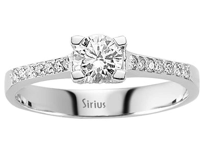 0.57 carat diamond solitaire ring in 14K white gold