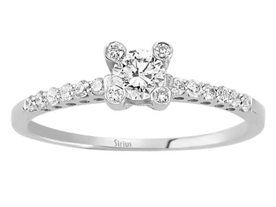 Total 0.38 carat diamond solitaire ring
