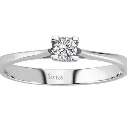 Draufsicht: Klassischer Solitär Ring mit 0,14 Karat Diama