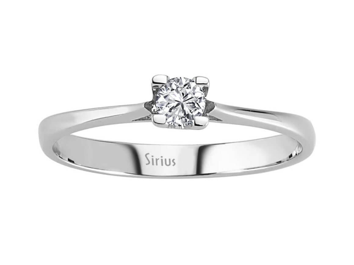 0,14 Karat Diamant Solitär Ring - handgefertigter Diamantschmuck aus Feingold | Sirius Diamant