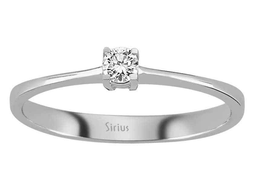 0,10 Karat Diamant Solitär Ring - handgefertigter Diamantschmuck aus Feingold | Sirius Diamant