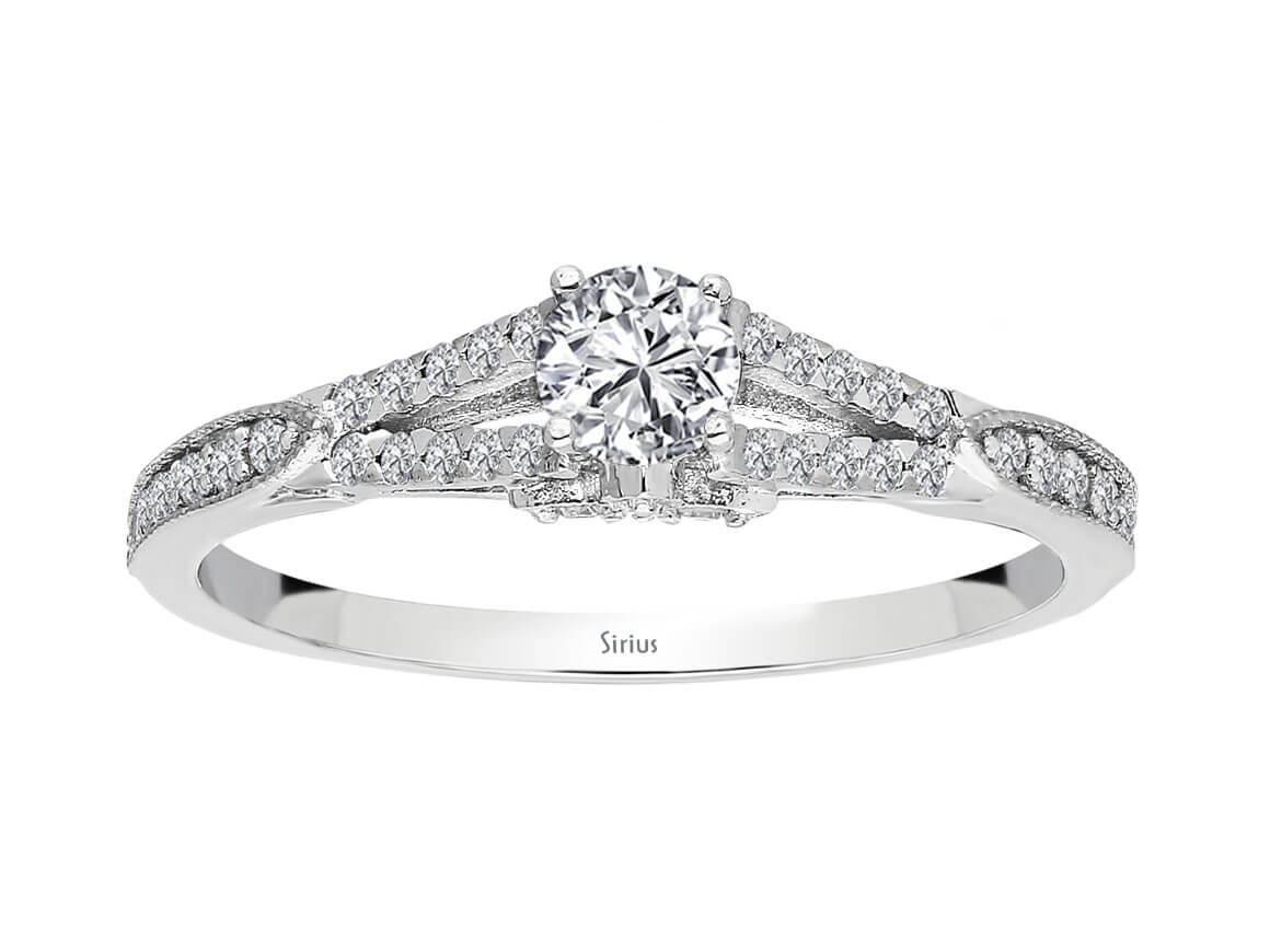insgesamt 0,43 Karat Diamant Solitär Ring - handgefertigter Diamantschmuck aus Feingold | Sirius Diamant