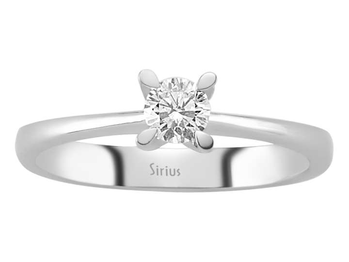 F Farbe 0,19 Karat Diamant Solitär Ring - handgefertigter Diamantschmuck aus Feingold | Sirius Diamant