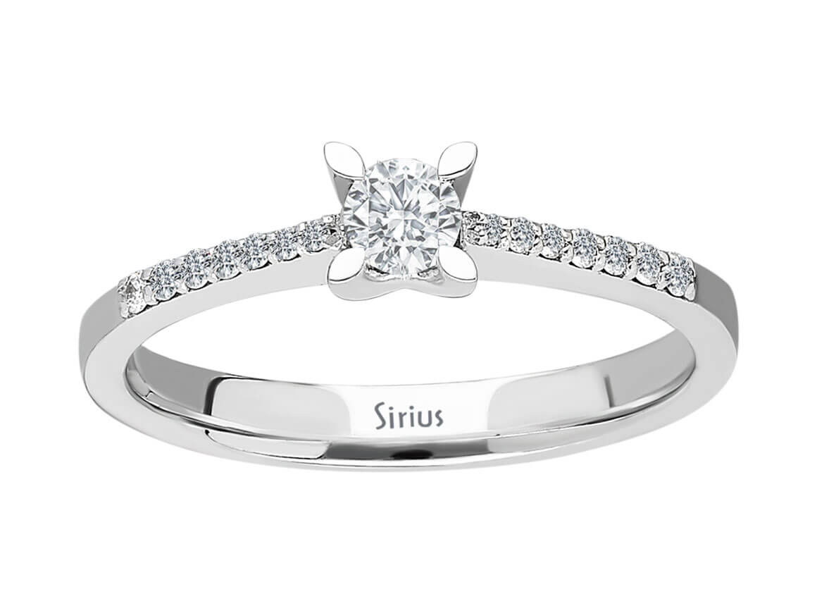 insgesamt 0,29 Carat Diamant Solitär Ring - handgefertigter Diamantschmuck aus Feingold | Sirius Diamant