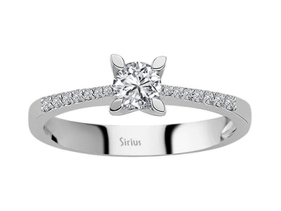 Total 0.42 carat diamond solitaire ring