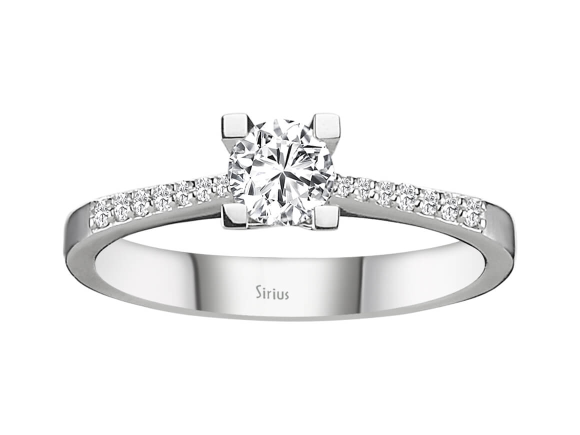 insgesamt 0,48 Karat Diamant Solitär Ring - handgefertigter Diamantschmuck aus Feingold | Sirius Diamant