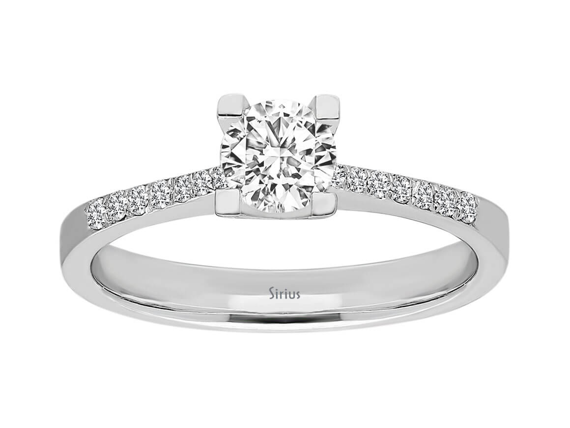 Bague solitaire en diamant de 0,64 carat au total