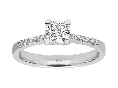 Bague solitaire en diamant de 0,64 carat au total