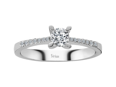 0.39 total carat diamond solitaire ring in 18 K
