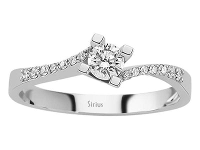 total 0.37 carat diamond solitaire ring