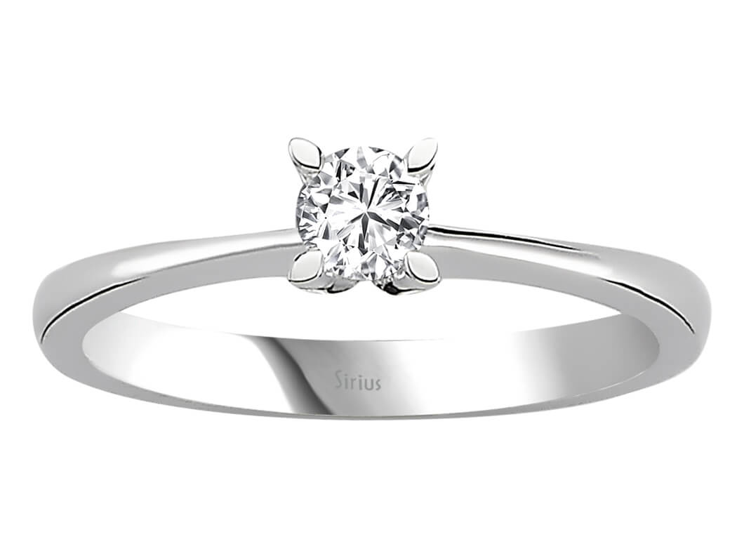 E Farbe 0,19 Carat Diamant Solitär Ring - handgefertigter Diamantschmuck aus Feingold | Sirius Diamant