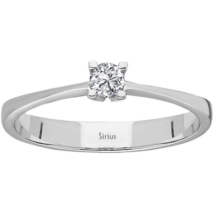 F Farbe 0,10 Carat Diamant Solitär Ring - handgefertigter Diamantschmuck aus Feingold | Sirius Diamant