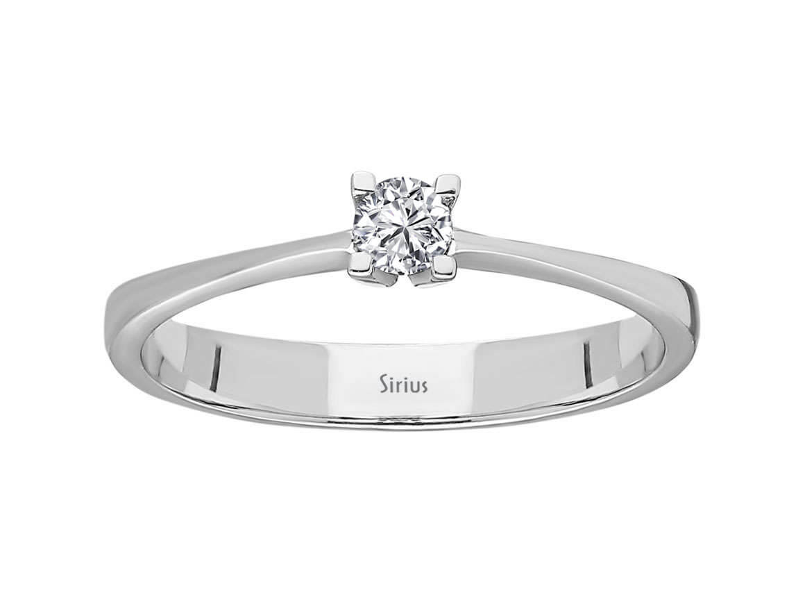 F Color 0.10 Carat Diamond Solitaire Ring