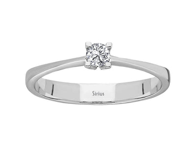 F Color 0.10 Carat Diamond Solitaire Ring