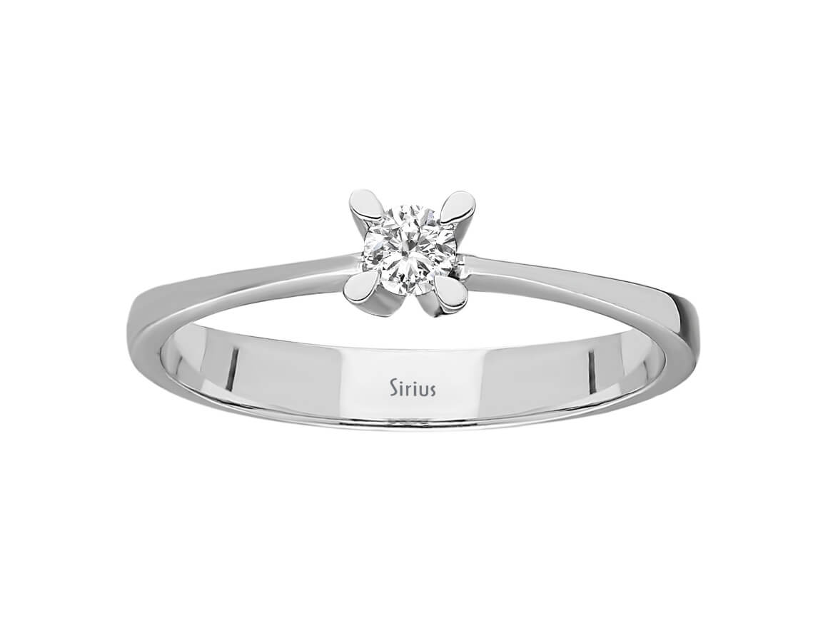 0,12 Carat Diamant Solitär Ring - handgefertigter Diamantschmuck aus Feingold | Sirius Diamant