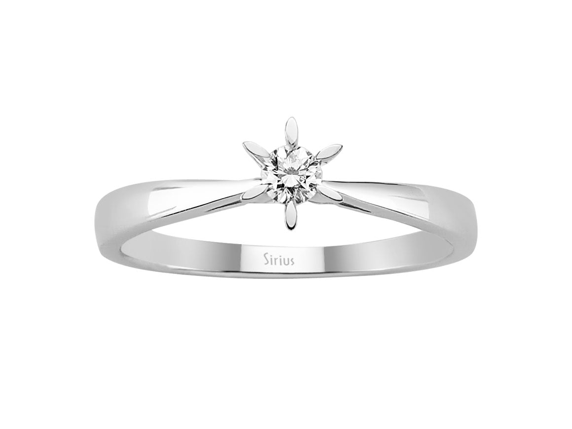 D Farbe 0,15 Carat Diamant Solitär Ring - handgefertigter Diamantschmuck aus Feingold | Sirius Diamant