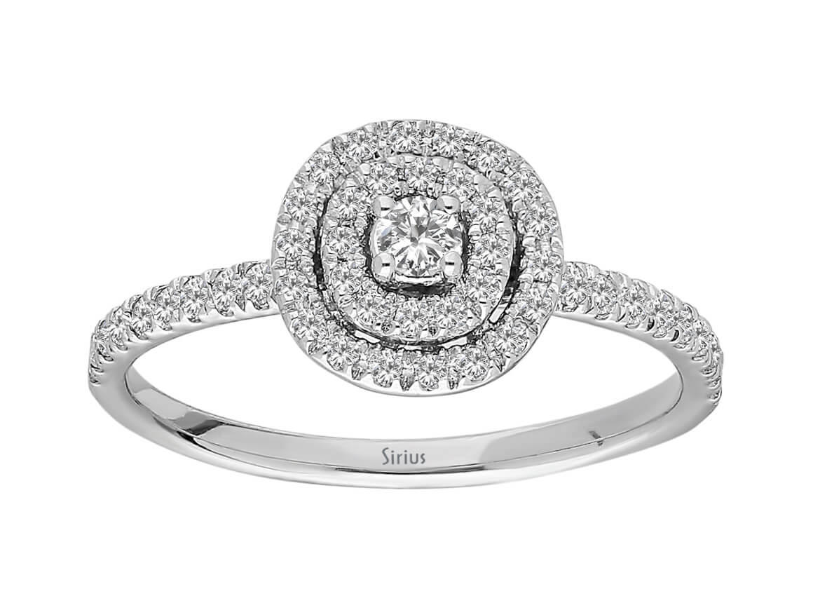 0,43 ct Diamant Solitär Ring in in 14 K Weißgold - handgefertigter Diamantschmuck aus Feingold | Sirius Diamant