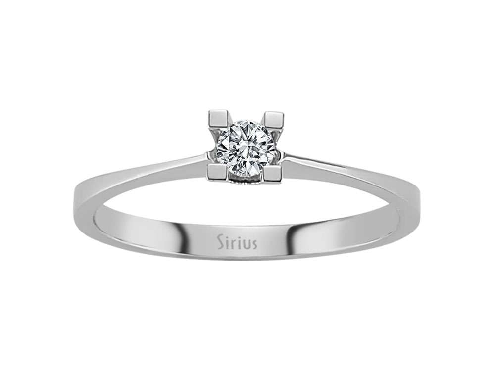 0,06 Karat Diamant Solitär Ring in 333er 8 Karat Weißgold - handgefertigter Diamantschmuck aus Feingold | Sirius Diamant