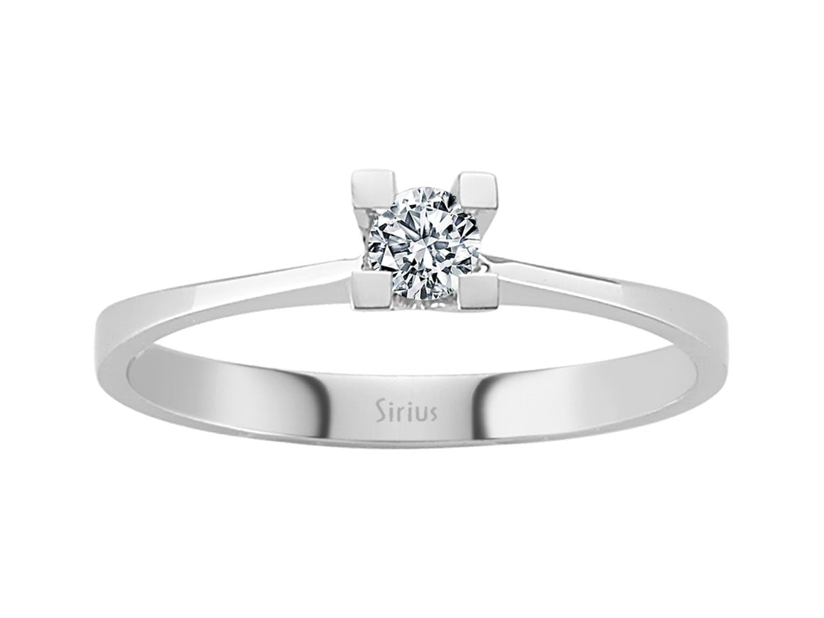 0,13 Karat Diamant Solitär Ring - handgefertigter Diamantschmuck aus Feingold | Sirius Diamant