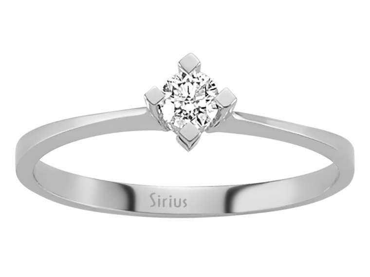 0,15 Karat Diamant Solitär Ring - handgefertigter Diamantschmuck aus Feingold | Sirius Diamant