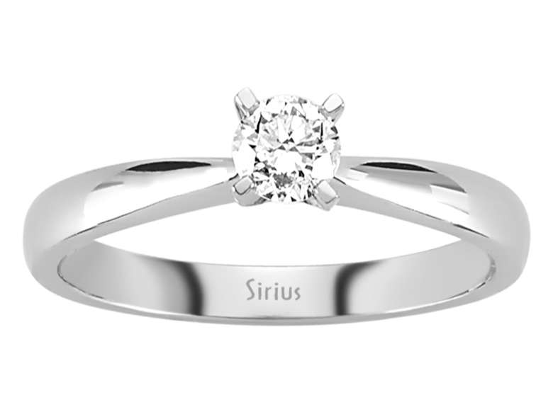 0.30 carat diamond solitaire ring in 14 K white gold