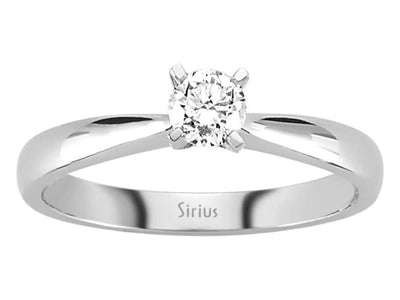 0.30 carat diamond solitaire ring in 14 K white gold