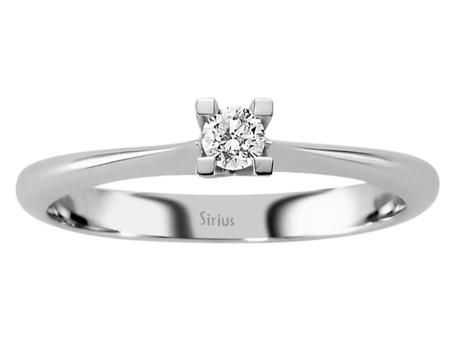 0,12 Karat Diamant Solitär Ring - handgefertigter Diamantschmuck aus Feingold | Sirius Diamant