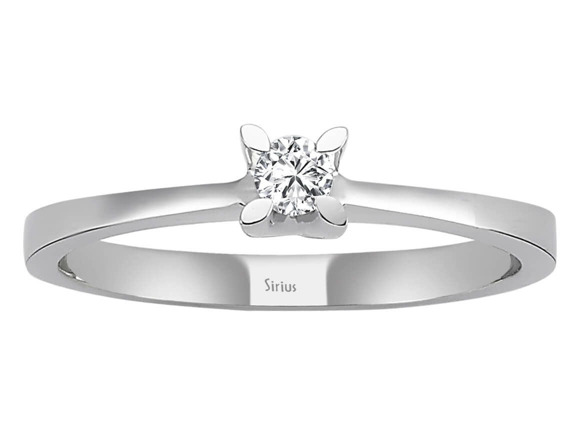 E Farbe 0,10 Carat Diamant Solitär Ring - handgefertigter Diamantschmuck aus Feingold | Sirius Diamant