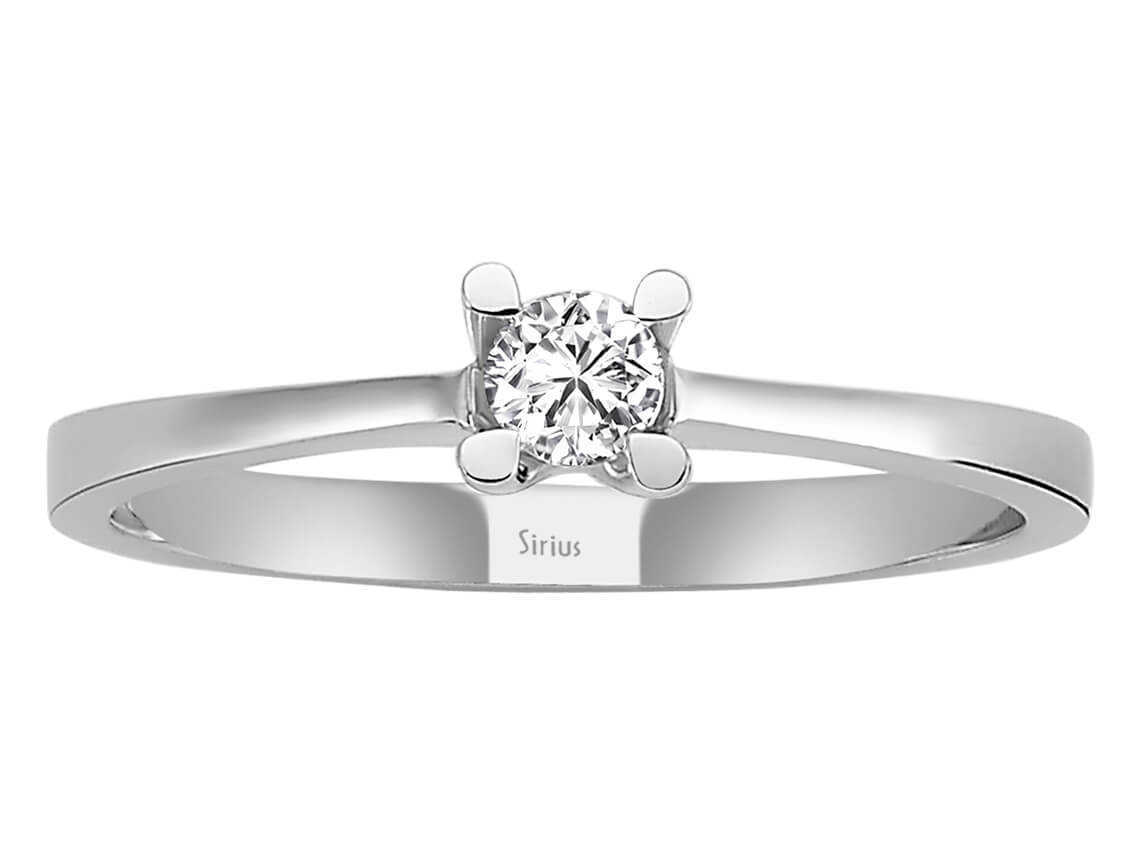 E Farbe 0,14 Carat Diamant Solitär Ring - handgefertigter Diamantschmuck aus Feingold | Sirius Diamant