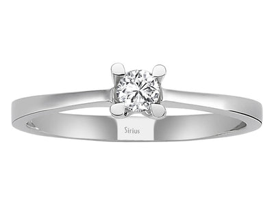 E Color 0.14 Carat Diamond Solitaire Ring