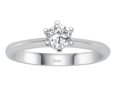 F Color 0.34 Carat Diamond Solitaire Ring