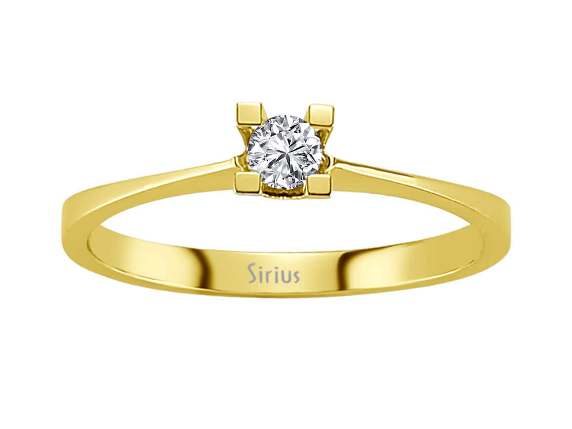 0,06 Carat Diamant Solitär Ring - handgefertigter Diamantschmuck aus Feingold | Sirius Diamant