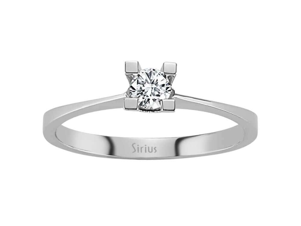 E Farbe 0,11 Carat Diamant Solitär Ring - handgefertigter Diamantschmuck aus Feingold | Sirius Diamant