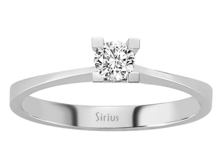E Farbe 0,16 Carat Diamant Solitär Ring - handgefertigter Diamantschmuck aus Feingold | Sirius Diamant