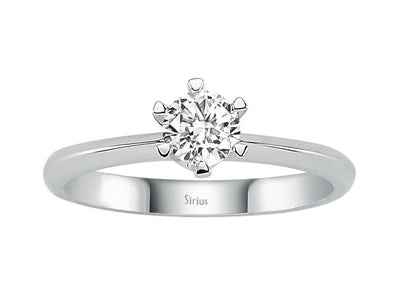 E Color 0.51 Carat Diamond Solitaire Ring