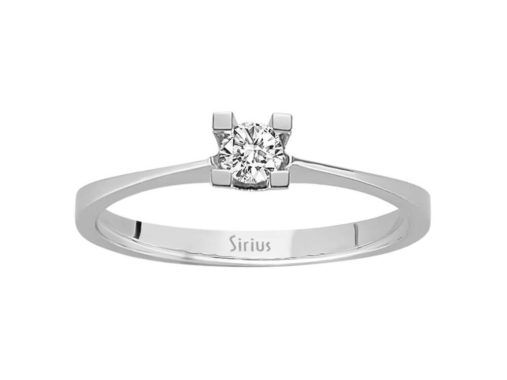 E Farbe 0,09 Carat Diamant Solitär Ring - handgefertigter Diamantschmuck aus Feingold | Sirius Diamant